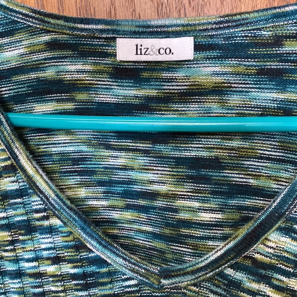 Soft Lightweight Multi Colored Greens Sweater - image 2